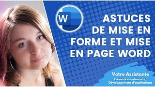 Astuces de mise en forme et mise en page Word