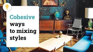 How to combine different styles in a cohesive way. Eclectic home design. Ideas for interior