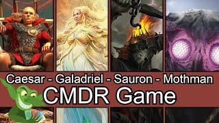 Caesar vs Galadriel vs Sauron vs Wise Mothman EDH / CMDR game play for Magic: The Gathering