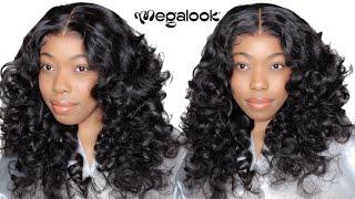 BIG, FLUFFY, BOUNCY CURLS | PRE STYLED LACE CLOSURE WIG FOR BEGINNERS | MEGALOOK HAIR