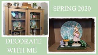 DECORATE WITH ME:  SPRING EASTER 2020 HUTCH GLASS CABINET HOME DECOR