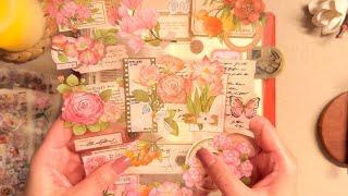 ASMR Warm pink & pastel color theme Aesthetic journaling scrapbooking Collage / Vintage stationery