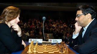 Judit Polgar VS Viswanathan Anand ,  Melody Amber 1996 , Monaco . #trending #IQ_CHESS_FEED ️