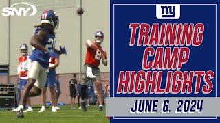 QBs Daniel Jones & Drew Lock, RB Devin Singletary, rookie WR Malik Nabers  at Giants OTAs | SNY