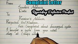 Complaint letter about defective product/letter writing/Complaint letter@MASTERHANDWRITING