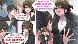 [Manga Dub] My genius sister was in my ear to help me get the job, but the interviewer was my ex..!?