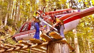 Epic Heli-logging skills | The BEST Air-crane footage yet | working with Dad