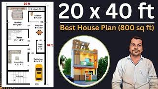 20x40 House Plan | 20x40 House Design | 20x40 ft 3D Design | 20x40 East facing House Plan