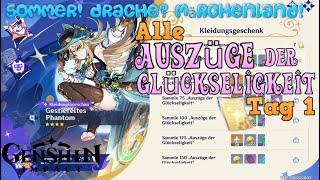 Genshin Impact: Sommer! Drache? Märchenland!: Alle Auszüge der Glückseligkeit - Tag 1 -