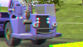 Diggedy Dozer in "Treetop Troubles" HD Anaglyph 3D - Bulldozer Truck Construction Cartoon Kids