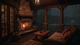 10 HoursCozy Cabin Porch with Heavy Rainstorm - Relaxing Rain Sounds for Sleeping, Studying & Relax