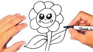 Como dibujar una Flor Kawaii