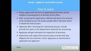 Kerala - Apply for Insecticide License