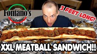 MONSTER MEATBALL SUB SANDWICH CHALLENGE!! | 7LBS (3.2KG), 3FT (91CM) LONG!