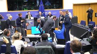 Protester interrupts Viktor Orban's speech at the European Parliament | AFP