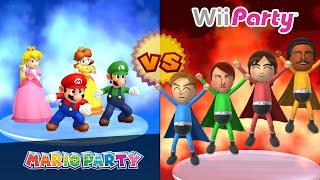 All Mario Party Games VS All Wii Party Games All Very Similar Minigames Master Difficulty No Damage