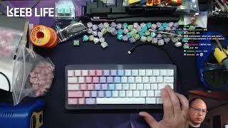 Tinyneko Polycarbonate Keyboard - FR4 Plate - BSUN Hutt switches - ePBT Dreamscape switches