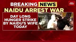 Outrage Over TDP Chief Naidu’s ‘illegal Arrest’| Day Long Hunger Strike By Naidu’s Wife