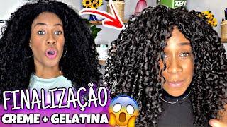 Finalização para definir muito ~ CREME + GELATINA | finalização cabelo cacheado