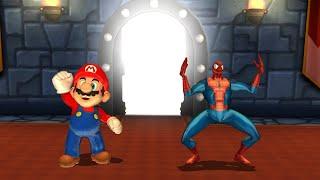 Mario Party 9 Minigames - Mario Vs Steve Vs Spider Man Vs Luigi (Master Difficulty)