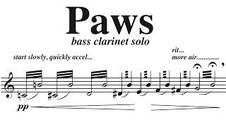 Paws (bass clarinet solo), by David Bennett Thomas