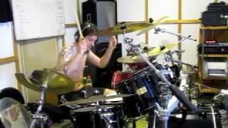 Lawrence Dinamarca (Bleeding Utopia) playing drums