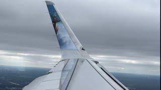 Frontier Airlines A320-NEO cloudy descent, landing, and gate arrival in Atlanta ( ATL )