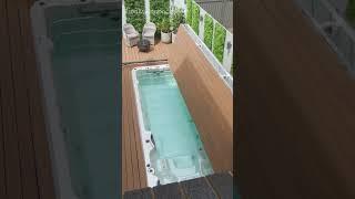 Amazing Hidden Swim Spa - Deck Lifts Up with One Button! #shorts