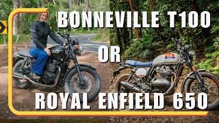 Used Triumph Bonneville T100 vs New Royal Enfield Interceptor 650! Which Retro Twin Wins?