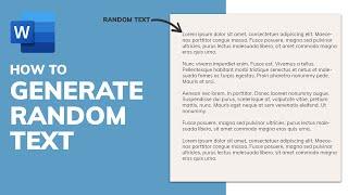How to Generate Random Text in Microsoft Word