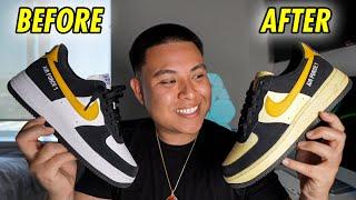 HOW TO MAKE YOUR SNEAKERS LOOK VINTAGE TUTORIAL! (EASY)