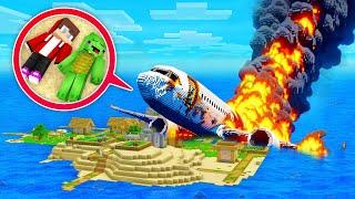 Mikey & JJ Survive The AIRPLANE CRASH ON THE ISLAND in Minecraft (Maizen)