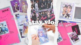 [STAY VLOG] ‧˚🩷₊˚⊹ skz rock-star unboxing, beauty haul, kpop album shopping, packing photocards ⋆˙
