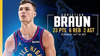 Christian Braun Full Game Highlights vs. Pistons  | 2/28/25