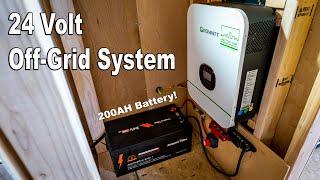 OFF GRID SOLAR 24 Volt System with Ampere Time (aka LiTime) 200AH Battery