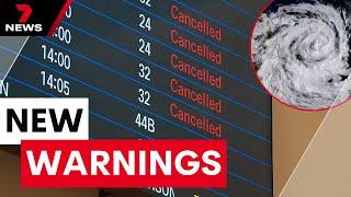 Skies shut down as cyclone disrupts travel plans, stranding passengers at Melbourne Airport | 7NEWS