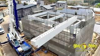 Process of Constructing a Concrete Modular House in Just 2 Weeks. PC(Precast Concrete) Factory.