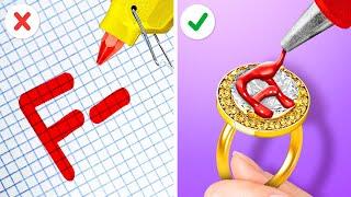 LAZY SCHOOL HACKS || 3D Pen vs. Hot Glue! Amazing Tricks to Make Your Life Easier by 123 GO! SCHOOL
