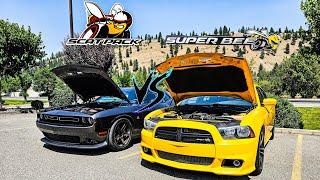 2015 Challenger Scatpack Manual vs 2012 Charger SRT8 SuperBee! (Roll Race!)