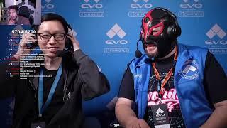 LowTierGod sitting in the cuck chair watching EVO tournaments