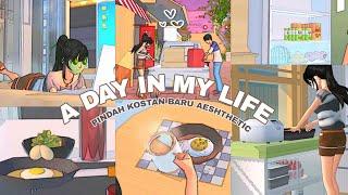 A DAY IN MY LIFE "Pindah Ke Kostan Baru" [Cooking, Skincare, Unboxing, Refill Food] SAKURA SCHOOL