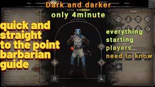 Quick Barbarian guide 2024 dark and darker