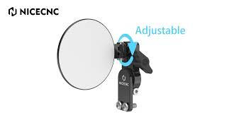 NICECNC | Universal Motorcycle Round Quick Flip Mirrors Kits Convex Glass