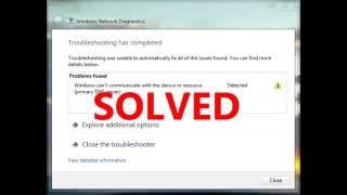 Windows can't communicate with the device or resource (primary DNS server) (SOLVED)