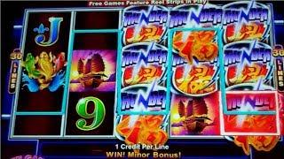 Thunder Dragons Slot Machine Bonus + Retriggers - 80 Free Spins with Stacked Wilds - Nice Win