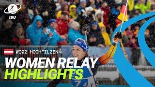 World Cup 24/25 Hochfilzen: Women Relay Highlights