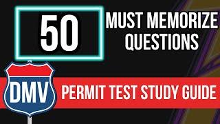 Permit Test Study Guide 2024 (50 Must Memorize Questions)