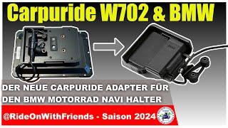 Carpuride W702 with new adapter for BMW motorcycle navigation device holder