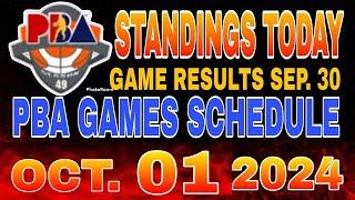 PBA Standings today as of September 30, 2024 | Pba Game results | Pba schedules October 1, 2024