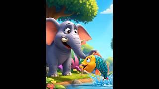 Elephant AND FISH FRENDSHIP #SHORT #STORY #ANIMATED #youtubeshorts #shortsviral #3danimation